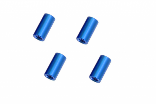 Abstandshalter / Spacer / Standoff M3 Aluminium eloxiert glatt in blau 4Stück 15mm