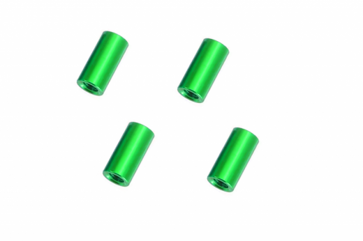 Abstandshalter / Spacer / Standoff M3 Aluminium eloxiert glatt in grün 4Stück 15mm