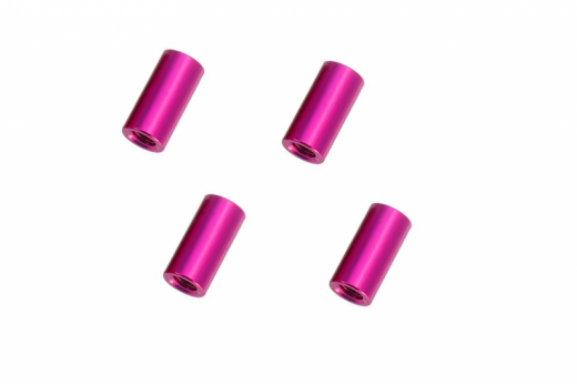 Abstandshalter / Spacer / Standoff M3 Aluminium eloxiert glatt in pink 4Stück 15mm
