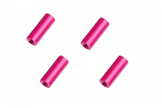 Abstandshalter / Spacer / Standoff M3 Aluminium eloxiert glatt in pink 4Stück 20mm