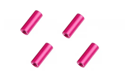 Abstandshalter / Spacer / Standoff M3 Aluminium eloxiert glatt in pink 4Stück 20mm