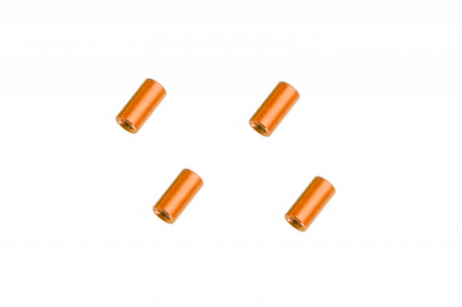 Abstandshalter / Spacer / Standoff M3 Aluminium eloxiert glatt in orange 4Stück 10mm