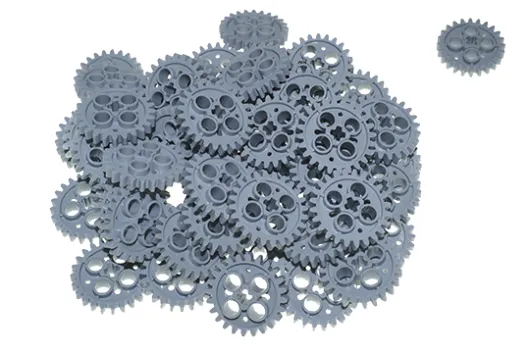 KBW Klemmbausteine Technik Zahnrad mit 24 Zähnen in dunkel grau 50Stück