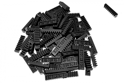 KBW Klemmbausteine Technik Zahnstange 1x4 in schwarz 100Stück