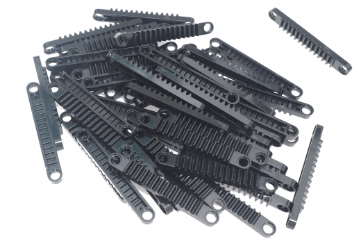 KBW Klemmbausteine Technik Zahnstange 1x8 mit PIN Löchern in schwarz 50Stück