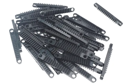 KBW Klemmbausteine Technik Zahnstange 1x8 mit PIN Löchern in schwarz 50Stück