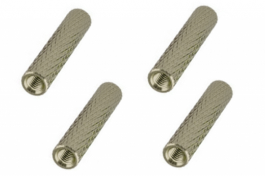 Abstandshalter / Spacer / Standoff M3 Aluminium eloxiert gerändelt in titan 4Stück 50mm
