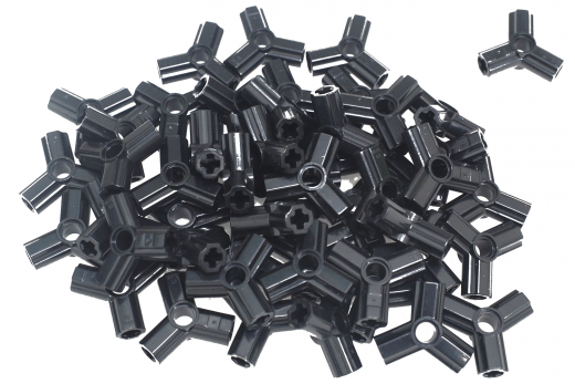 KBW Klemmbausteine Technik Achsenverbinder 3Fach in schwarz 100Stück