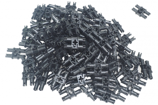 KBW Klemmbausteine Technik Pin Verbinder doppelt mit Achsenloch in schwarz 100Stück