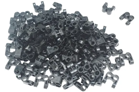 KBW Klemmbausteine Technik Achs und Pin Verbinder mit doppel Achsaufnahme in schwarz 100Stück