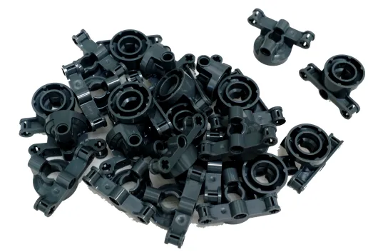 KBW Klemmbausteine Technik Radaufhängung mit 2 Pin Löcher und 2 Pin arm in schwarz 25Stück