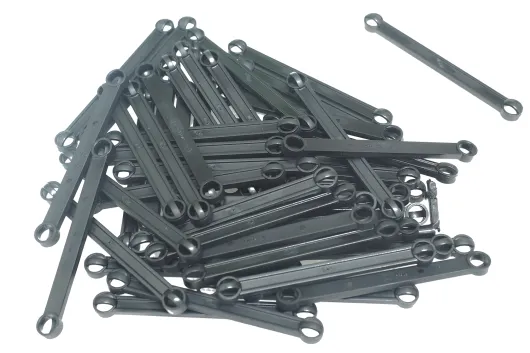 KBW Klemmbausteine Technik Spurstange 1x9 mit Stopper in schwarz 100Stück