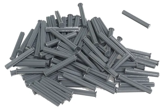 KBW Klemmbausteine Technik Achse 4L mit Stopper in dunkel grau 100Stück