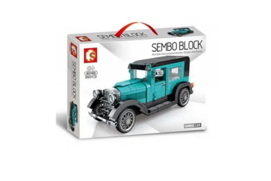 Sembo Klemmbausteine Oldtimer türkis-schwarz - 330 Teile