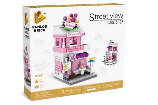 Panlos Klemmbausteine Mini Street View Modular Bäckerei - 260 Teile