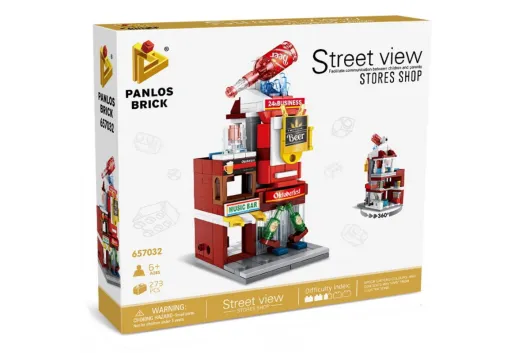 Panlos Klemmbausteine Mini Street View Modular Kneipe - 273 Teile