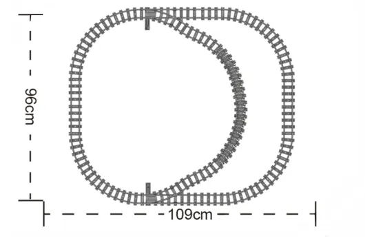 STS Klemmbausteine Schwarze Dampflokomotive (elektrischer Antrieb) mit Schienenkreis - 860 Teile