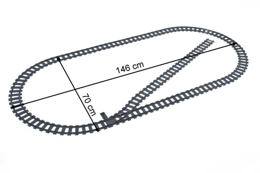 STS Klemmbausteine Eisenbahn Schienenkreis L - Oval mit Abstellgleis Im Karton - 33 Teile