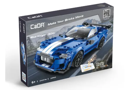 CaDA Klemmbausteine Blue Knight 500 - RC Set RTR mit Fernsteuerung oder via APP und Antriebsset - 325 Teile