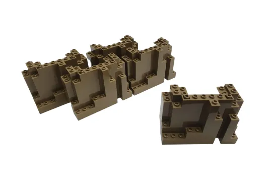 KBW Klemmbausteine Felsen Rock Panel 4x10x6 Rechteckig in Dunkel Beige / Dark Tan 5Stück