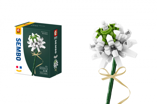 Sembo Klemmbausteine Blumen - Weißklee Sommerblume in Weiß - 137 Teile