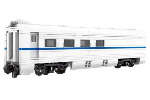 MouldKing Klemmbausteine Wagon des weißen Hochgeschwindigkeitszug inklusive 8 geraden Schienen - 838 Teile