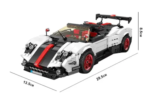 MouldKing Klemmbausteine schwarz-weißer Sportwagen Pagani - 960 Teile