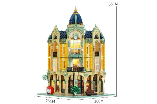 MouldKing Klemmbausteine Postamt mit Beleuchtungsset - 4030 Teile