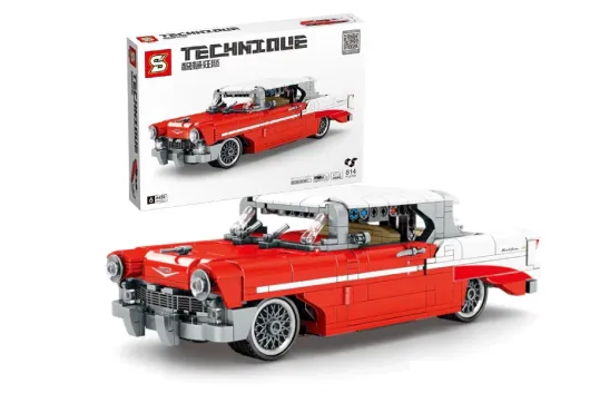 Sembo Klemmbausteine Retro Car roter Oldtimer - 814 Teile