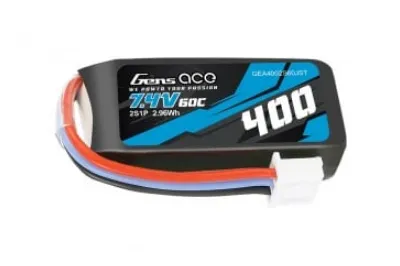 GensAce 400mAh 7,4V 60C 2S1P Lipo Akku mit JST Buchse