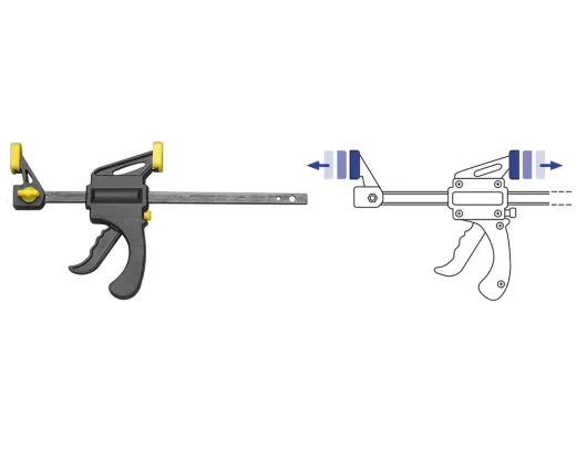 Einhand Schnellspannzwinge mit Spannweite 200mm oder Spreizweite 235mm