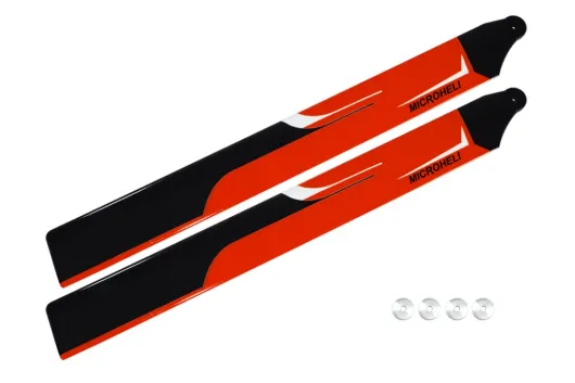 Microheli Hauptrotorblätter in rot orange 180mm für OMPHobby M2 V2 und EXP