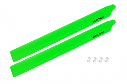 Microheli Hauptrotorblätter in grün 180mm für OMP Hobby M2 V2 / EXP