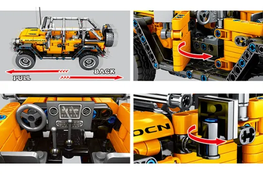 Sembo Klemmbausteine gelber Geländewagen - 601 Teile