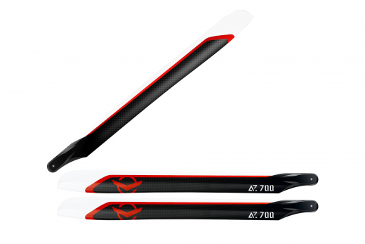 Azure Power Carbon Hauptrotorblätter 3Blatt Rotorblattsatz 700mm 