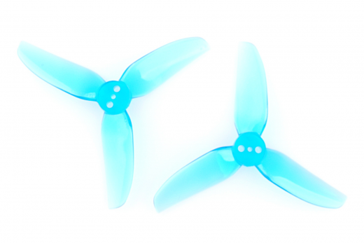 HQ Dreiblatt Propeller T2,5x2x3V2S 2xCW und 2xCCW für 1,5mm Welle in Blau transparent