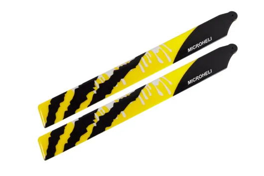 Microheli Kunststoff Hauptrotorblätter 180mm in gelbem Design für Blade Fusion 180, Smart