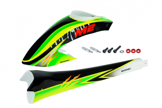 Microheli Airbrush Fiberglass Green Scrach Rumpf für OMPHobby M2 V2, EXP