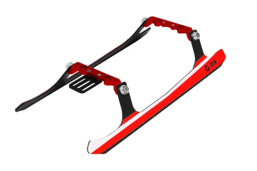 L-MA Precision Tuning Landegestell Set mit Stickern aus Carbon Faser in Rot für BLADE InFusion 180