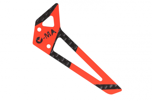 L-MA Precision Tuning Seitenleitwerk mit Stickern aus Carbon Faser in Rot für BLADE InFusion 180