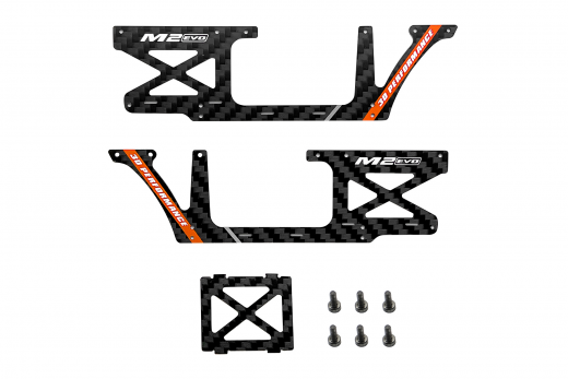 OMPHobby Ersatzteile Carbon Rahmenplatten Set in Orange für M2 EVO und M2 EVO MK2