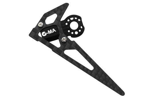 L-MA Precision Aluminium Heckmotor Halterung mit Carbonfaser Seitenleitwerk in Schwarz für T-Rex T15