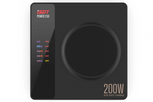 ISDT Power 200 4+1 3x USB-C 1x USB-A mit wireless Ladefunktion 