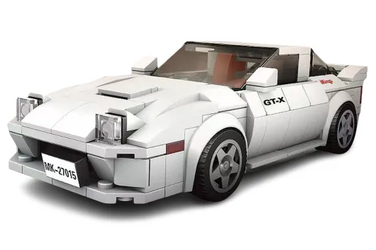 MouldKing Klemmbausteine RX-7FC35 weiß - 369 Teile mit stapelbarer Displaybox/Sammelbox 19,5x9,5x8,5cm