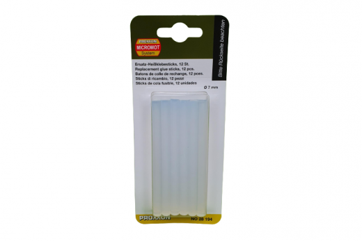 Proxxon Heißklebesticks 7mm mit einer Länge von 100mm für Proxxon Akku-Heißklebepistole HKP/A, 12Stück 