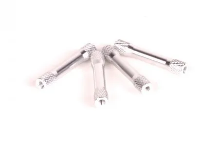 Abstandshalter M3 aus Aluminium in "Bone" Form in Silber 4Stück 30mm