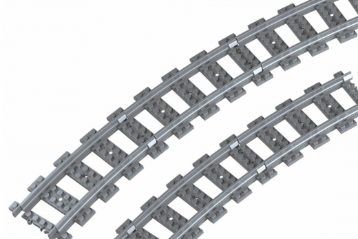 STS Klemmbausteine Eisenbahn Schiene Kurven/Gebogen RADIUS 72 im Karton - 32 Stück