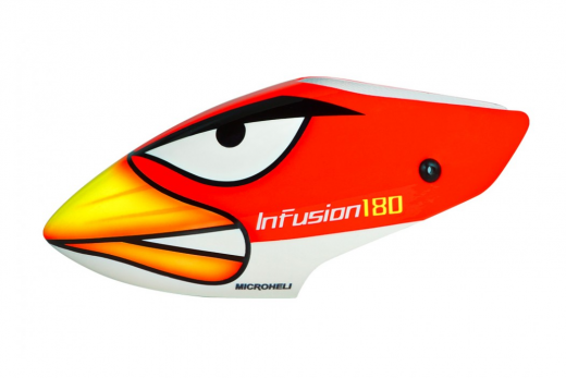 Microheli Angry Bird Airbrush Fiberglass Haube für Blade InFusion 180