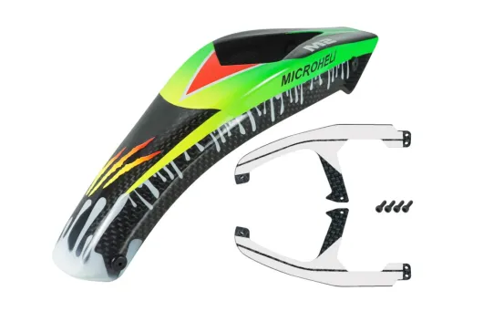 Microheli Airbrush Fiberglass King Cobra Haube in Grün für OMPHobby M2 EVO