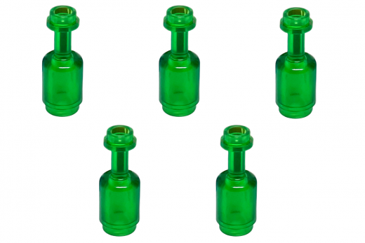 Klemmbausteine Glasflasche in transparent grün 5Stück